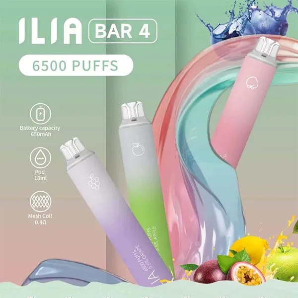ILIA BAR 4 6500口拋棄式電子煙 24種口味 哩啞一次性霧化棒